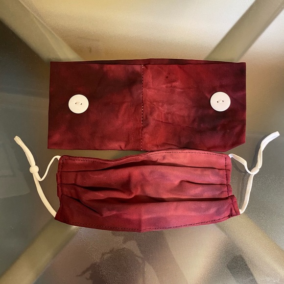 Crimson Red Head-Wrap Face Mask - Picture 2 of 4